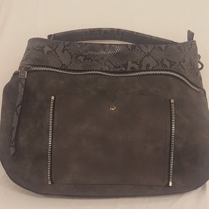 Gray hand bag
